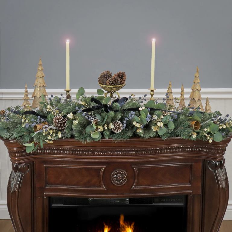 National Tree Company 60\ HGTV Home Collection Swiss Chic Mantle Swag 68R08499