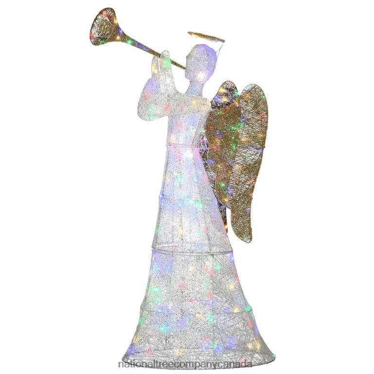National Tree Company 60 Trumpeting White Angel with Multicolor LED Lights 68R08593