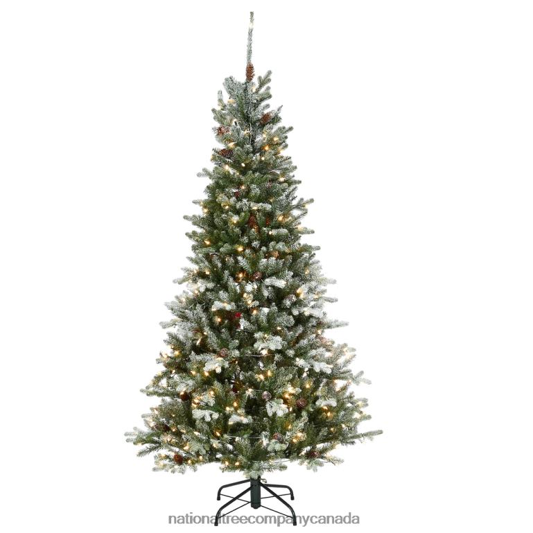 National Tree Company 65 ft Snowy Morgan Spruce Slim Tree with Clear Lights 68R0872