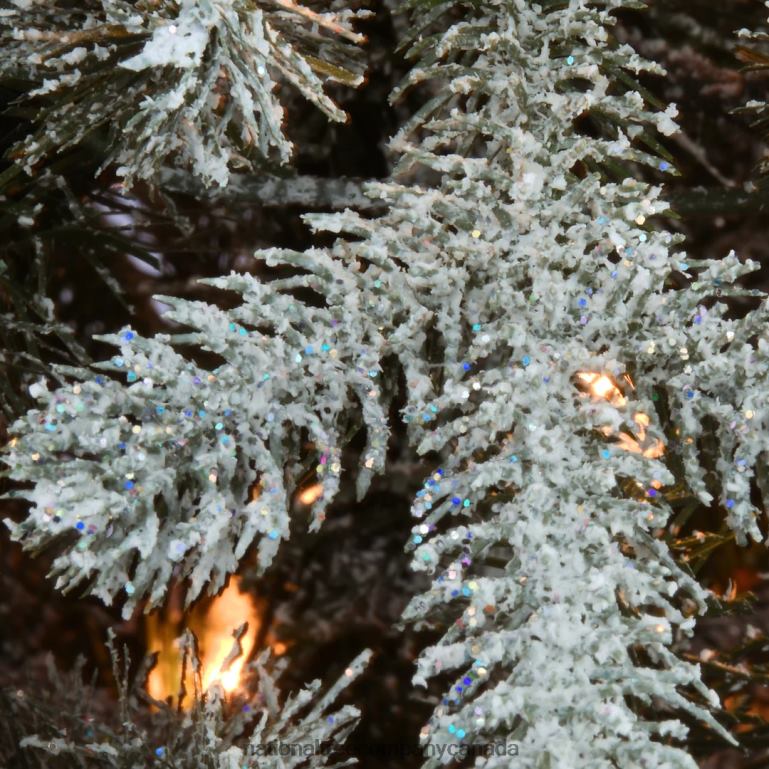 National Tree Company 65 ft Snowy Morgan Spruce Slim Tree with Clear Lights 68R0872