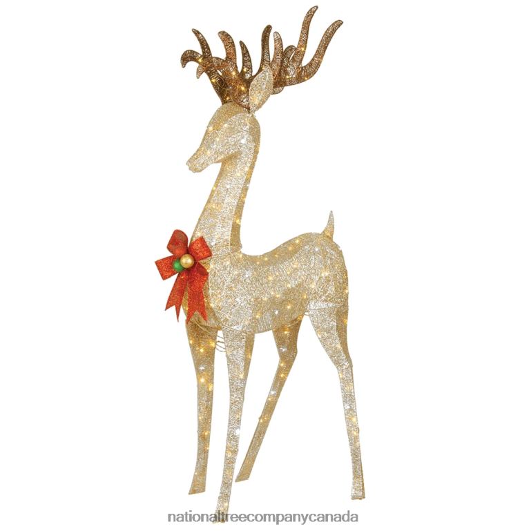 National Tree Company 74 Pre-lit Crystal Champagne Standing Buck 68R08674