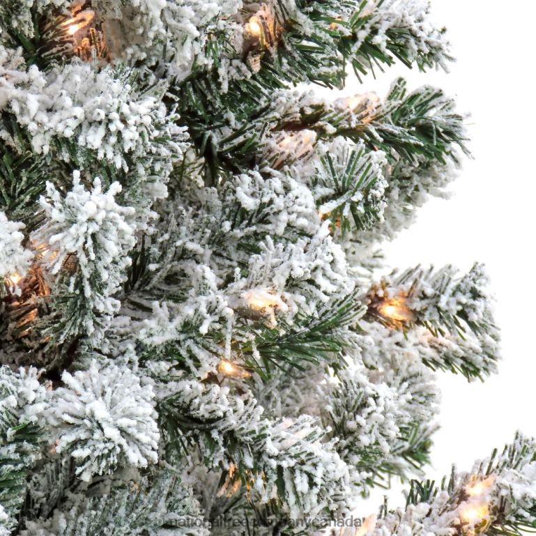National Tree Company 75 Feet Pre-lit Artificial Frosted Bonnyville Spruce Hinged Tree 700 Clear Lights- UL 68R0890