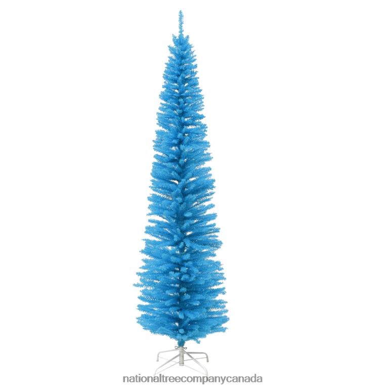 National Tree Company 75 Feet Slim Light Blue Christmas Tree with White Stand 68R0881