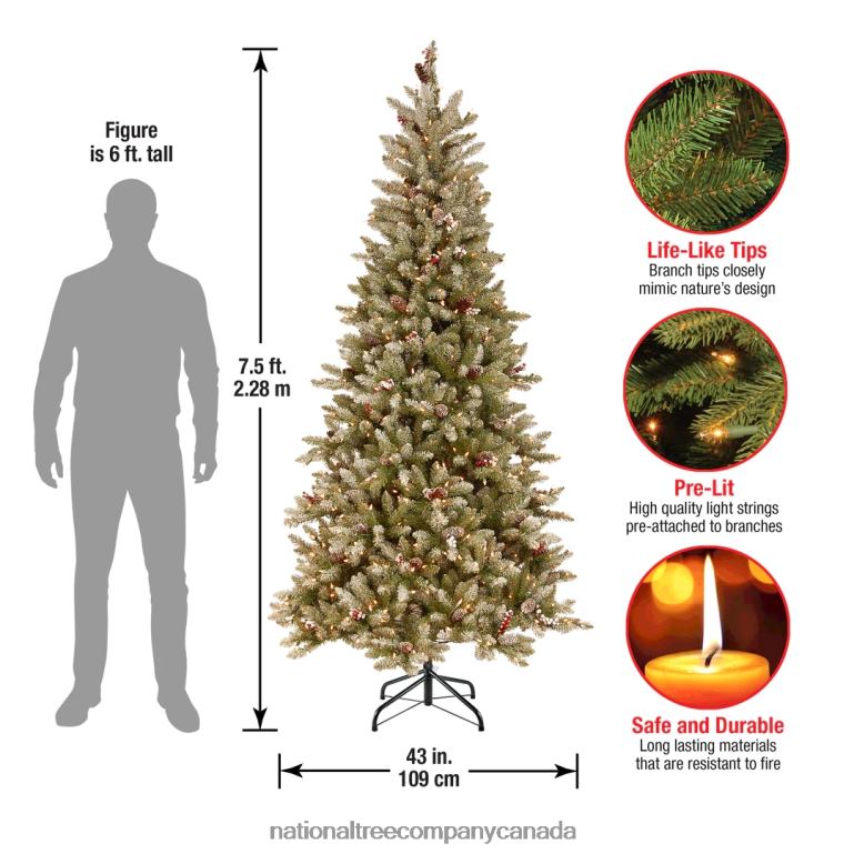 National Tree Company 75 ft Dunhill(R) Fir Slim Tree with Clear Lights 68R0880