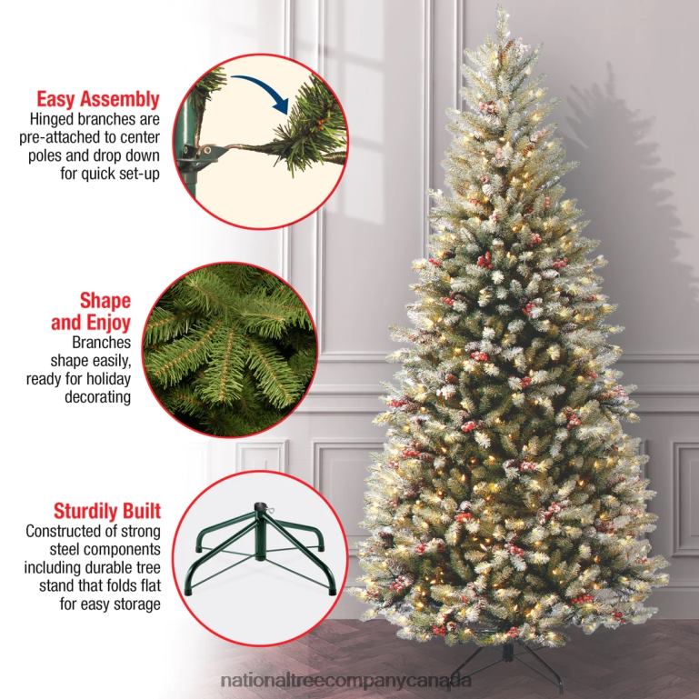 National Tree Company 75 ft Dunhill(R) Fir Slim Tree with Clear Lights 68R0880