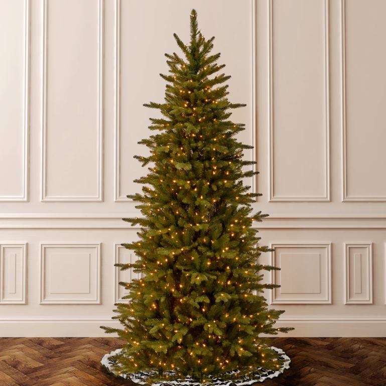 National Tree Company 75 ft Sierra Spruce Slim Tree with Clear Lights 68R0824