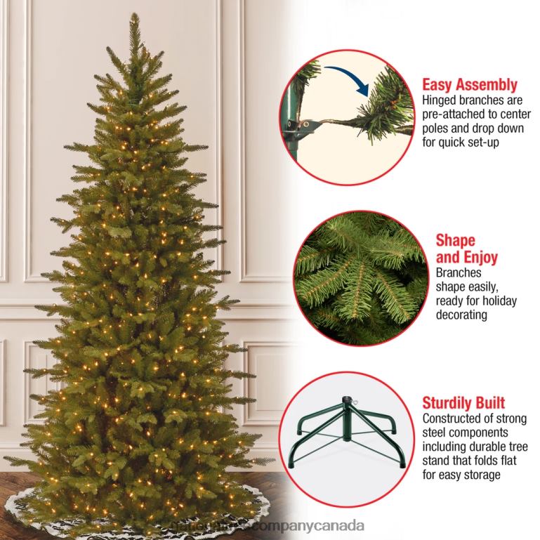 National Tree Company 75 ft Sierra Spruce Slim Tree with Clear Lights 68R0824