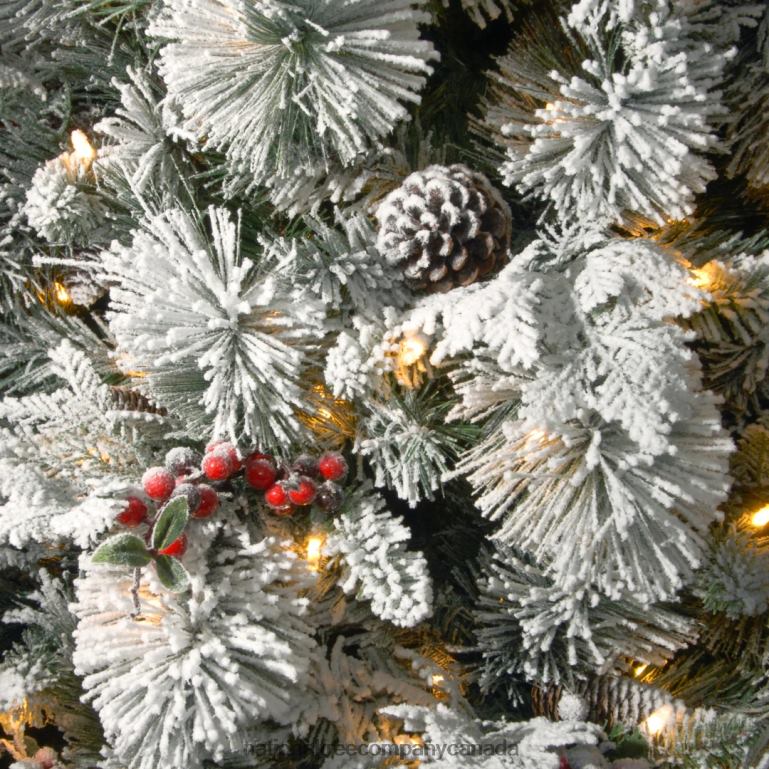 National Tree Company 75 ft Snowy Bedford Slim Pine Tree with Clear Lights 68R08140