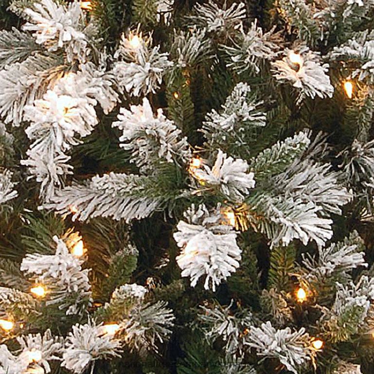 National Tree Company 75 ft Snowy Mountain Pine Slim Pine Tree with Clear Lights 68R0842