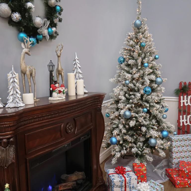 National Tree Company 75 ft Snowy Mountain Pine Slim Pine Tree with Clear Lights 68R0842