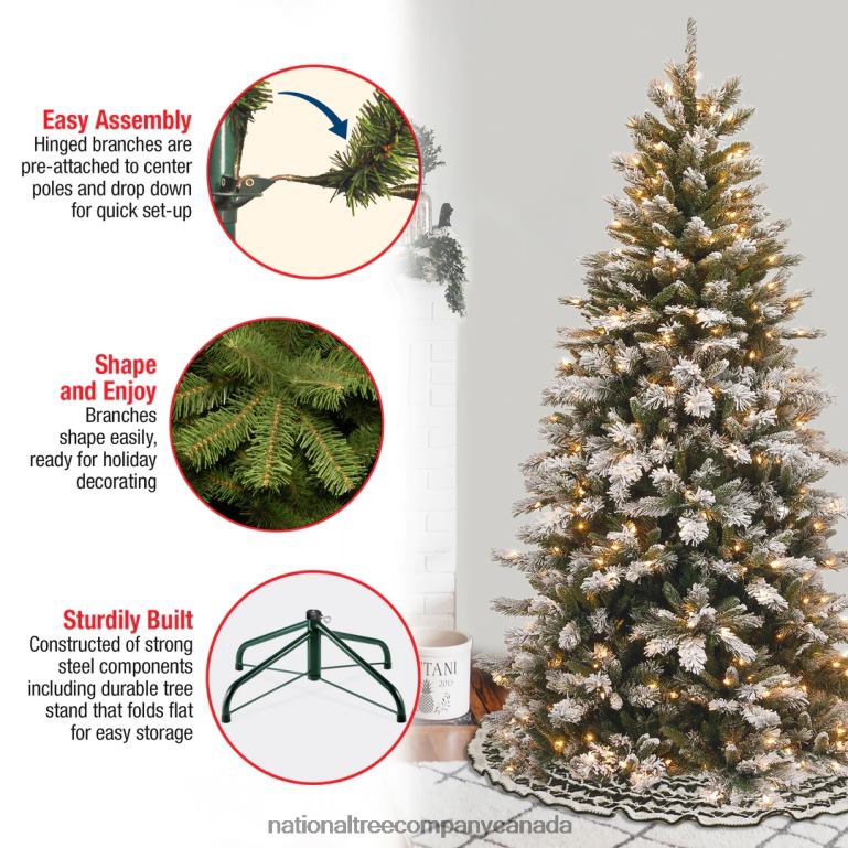 National Tree Company 75 ft Snowy Mountain Pine Slim Pine Tree with Clear Lights 68R0842