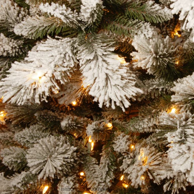 National Tree Company 75 ft Snowy Westwood Slim Pine Tree with Clear Lights 68R08103