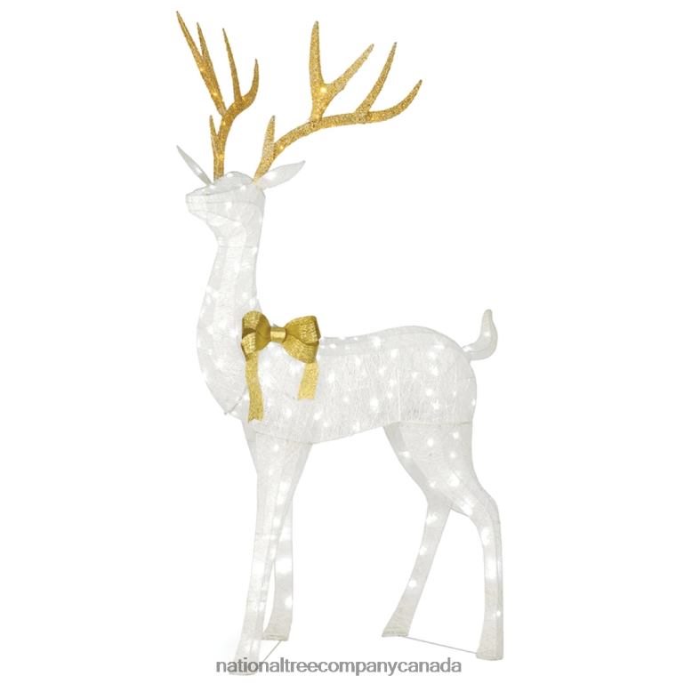 National Tree Company 86 Pre-lit Crystal White Standing Buck 68R08605