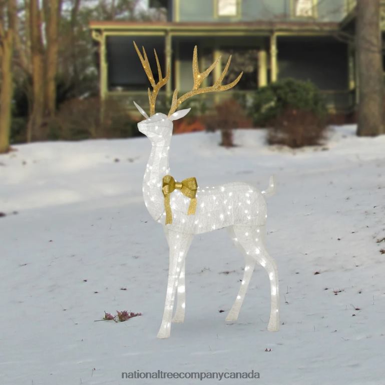 National Tree Company 86\ Pre-lit Crystal White Standing Buck 68R08605