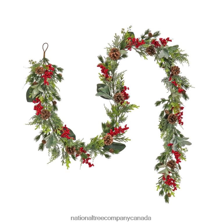 National Tree Company 9 ft HGTV Home Collection Berries and Greenery Garland 68R08416