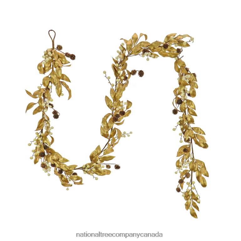 National Tree Company 9 ft HGTV Home Collection Metallic Gold Laurel Garland 68R08413