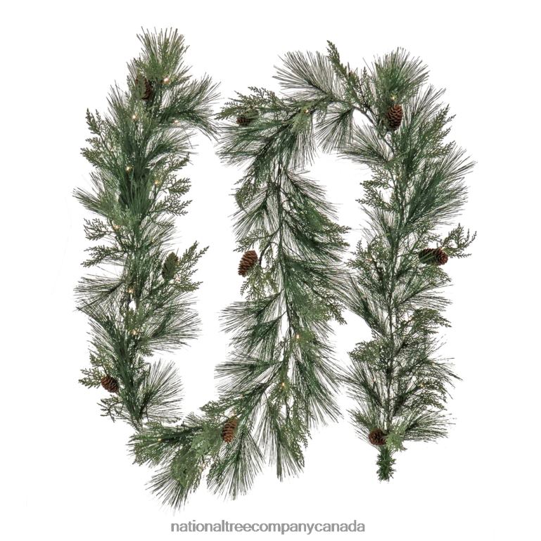 National Tree Company 9 ft HGTV Home Collection Pre-Lit Black Tie Cedar Garland 68R08340