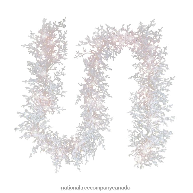 National Tree Company 9 ft HGTV Home Collection Pre-Lit Christmas by the Sea Coral Garland 68R08412