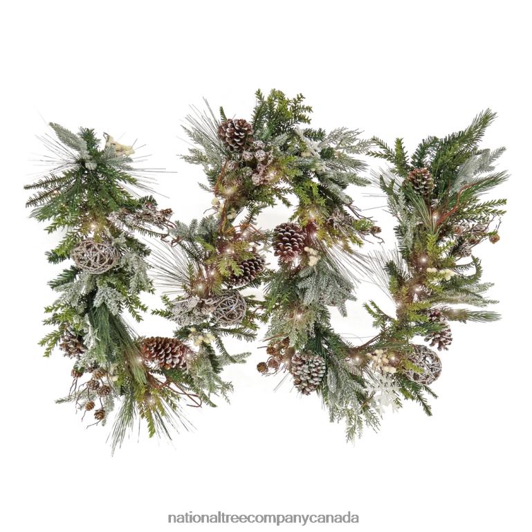 National Tree Company 9 ft HGTV Home Collection Pre-Lit Cozy Winter Garland 68R08374