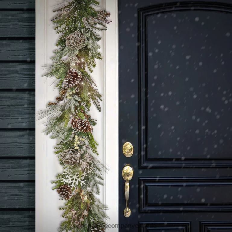 National Tree Company 9 ft HGTV Home Collection Pre-Lit Cozy Winter Garland 68R08374
