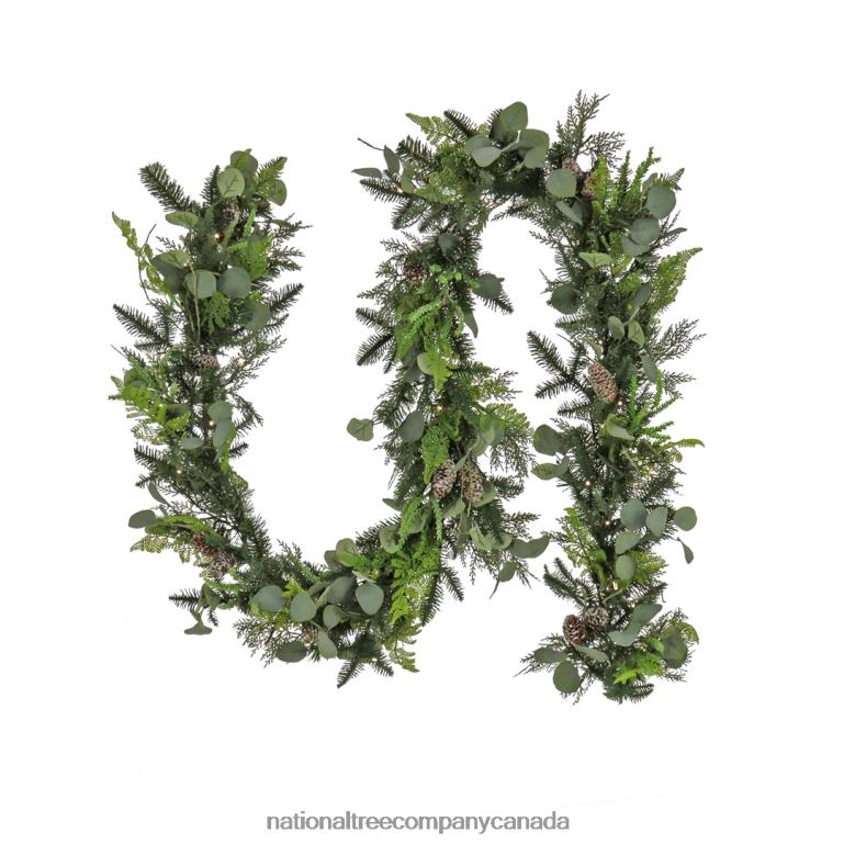National Tree Company 9 ft HGTV Home Collection Pre-Lit Winter Garden Garland 68R08415