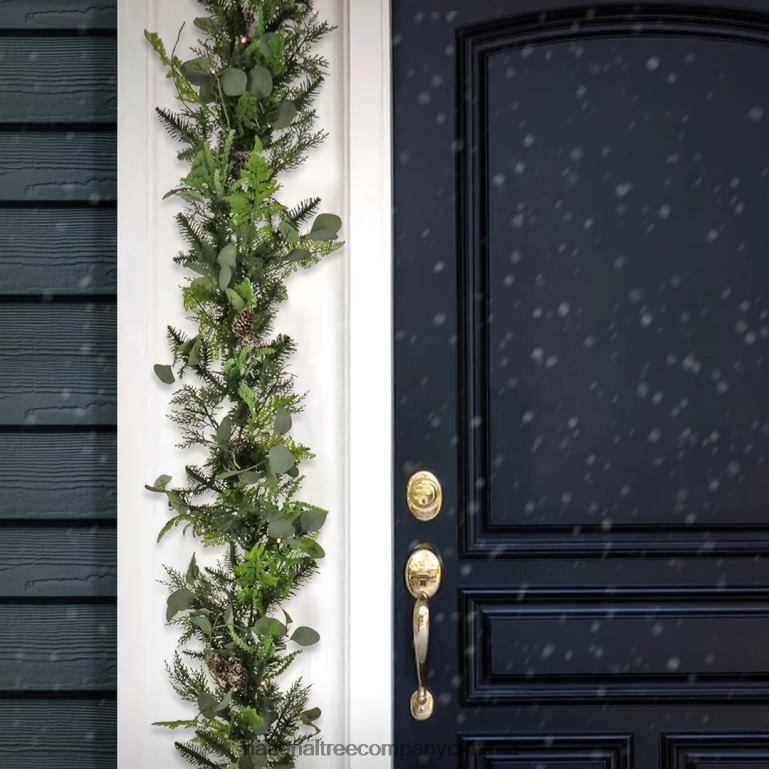 National Tree Company 9 ft HGTV Home Collection Pre-Lit Winter Garden Garland 68R08415