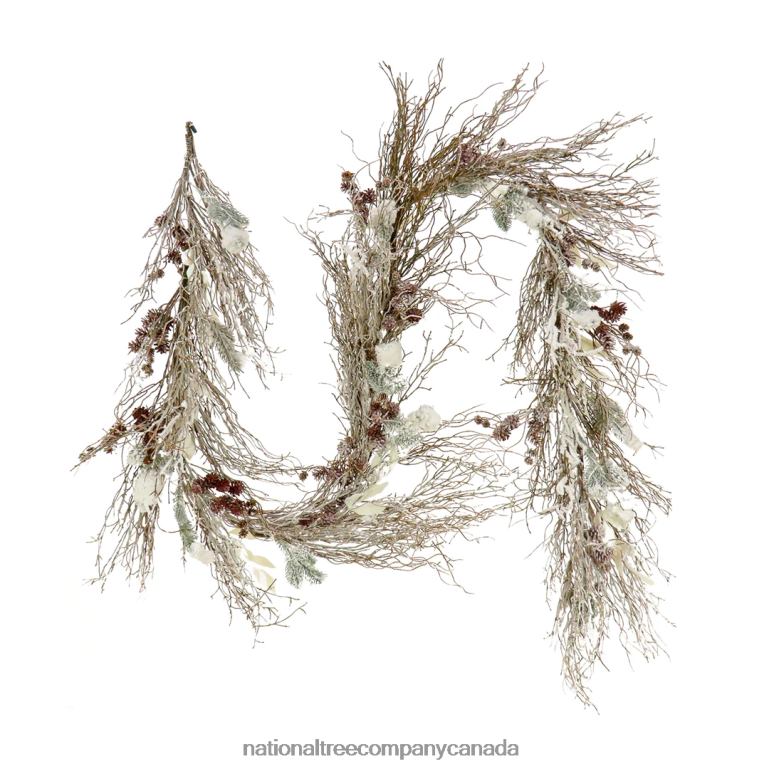 National Tree Company 9 ft Pre-Lit Snowy Christmas Garland with Battery Operated LED Lights 68R08407