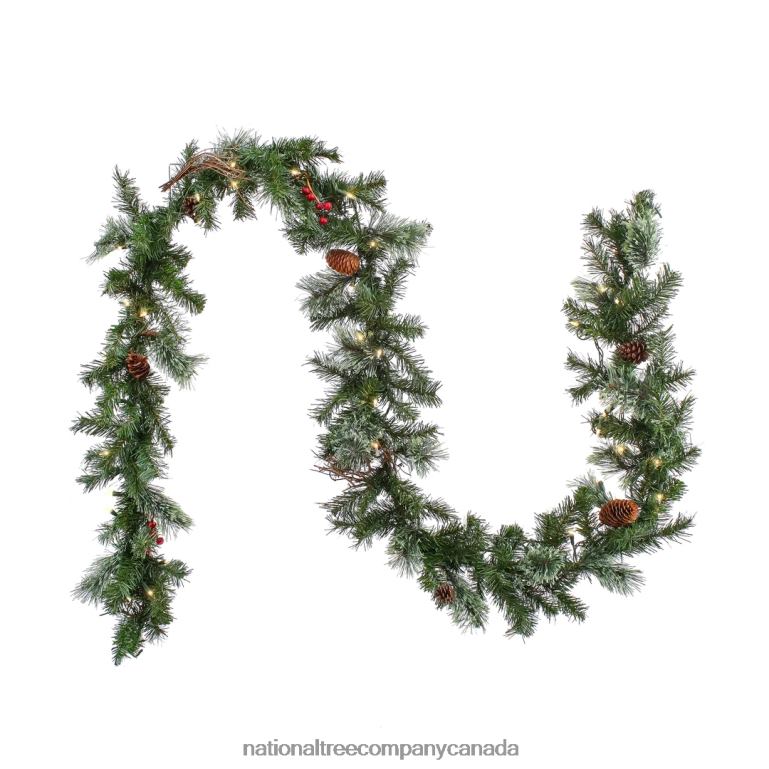 National Tree Company 9x10 Glistening Pine Garland with Pine Cones and Red Berries 68R08350