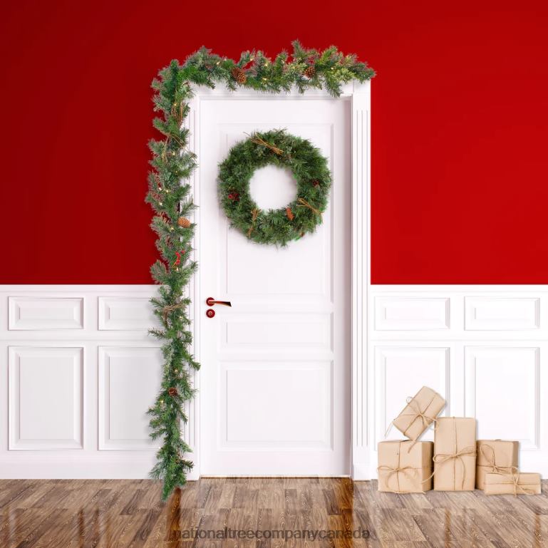 National Tree Company 9\x10\ Glistening Pine Garland with Pine Cones and Red Berries 68R08350