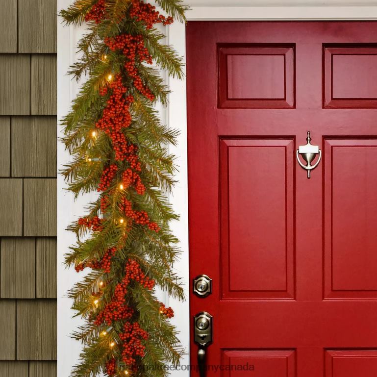 National Tree Company Artificial Christmas Garland Green Valley Pine Decorated With Berry Clusters Christmas Collection 9 Feet 68R08400
