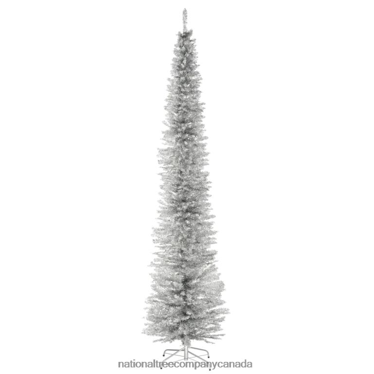 National Tree Company Artificial Christmas Tree Silver Tinsel Includes Stand 9 feet 68R0893
