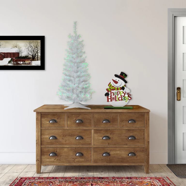 National Tree Company Artificial Christmas Tree White Tinsel Includes Stand 3 feet 68R0861