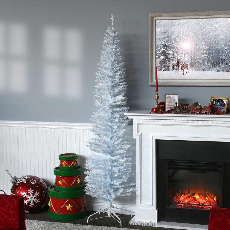 National Tree Company Artificial Christmas Tree White Tinsel Includes Stand 7 feet 68R08196