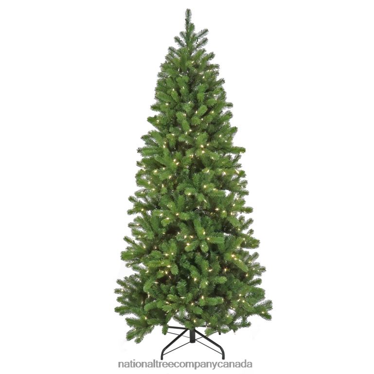 National Tree Company Artificial Down swept Douglas Slim Fir Christmas Tree Pre-Lit with Warm White LED Lights Plug In 75 ft 68R085