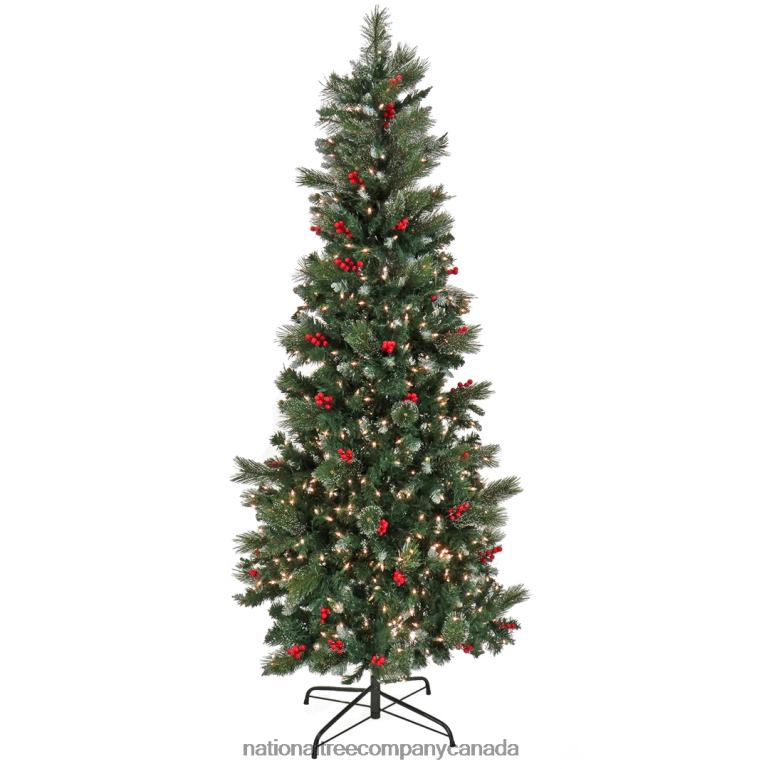 National Tree Company Artificial Meadowlark Pencil Hinged Christmas Tree Pre-Lit with Clear Incandescent Lights Plug In 65 ft 68R08200