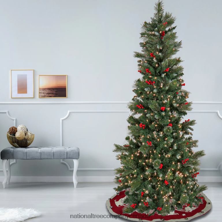 National Tree Company Artificial Meadowlark Pencil Hinged Christmas Tree Pre-Lit with Clear Incandescent Lights Plug In 65 ft 68R08200