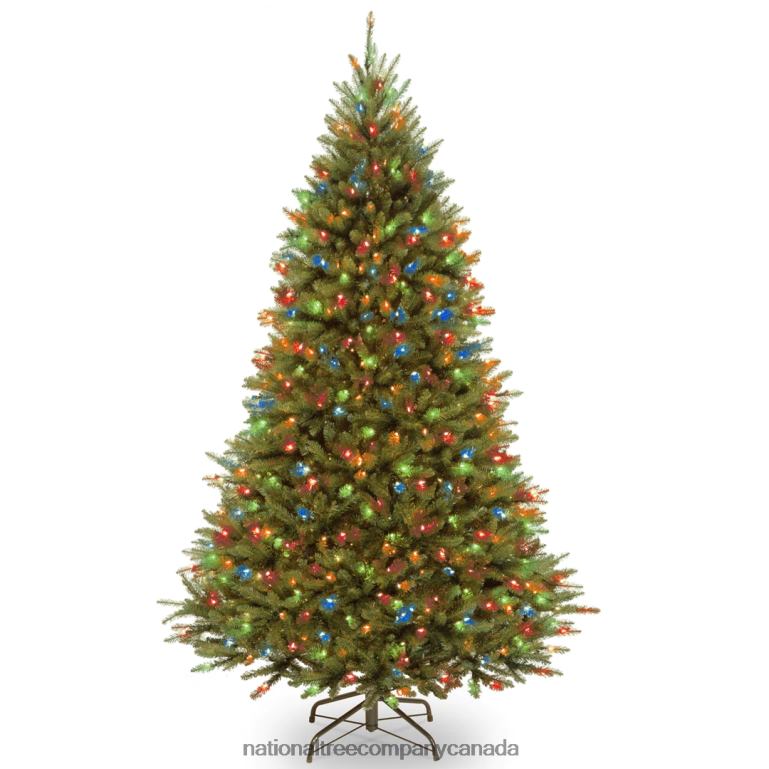 National Tree Company Artificial Pre-Lit Medium Christmas Tree Green Kingswood Fir Dual Color LED Lights Includes Stand 75 Feet 68R08133