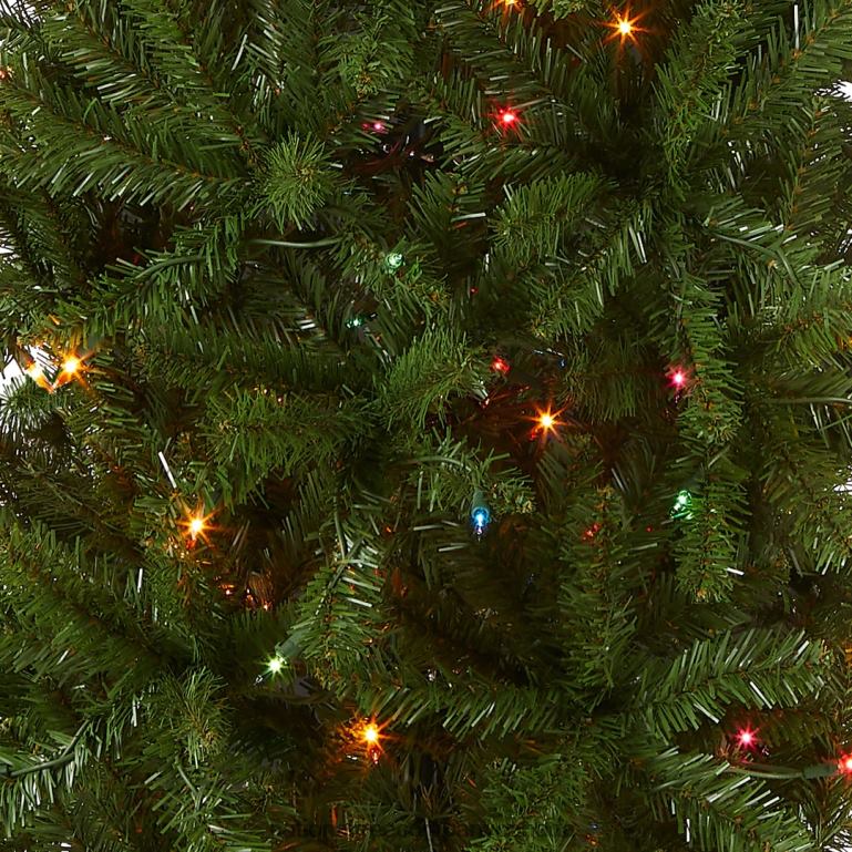 National Tree Company Artificial Pre-Lit Slim Christmas Tree Green Kingswood Fir Multicolor Lights Includes Stand 65 Feet 68R0826