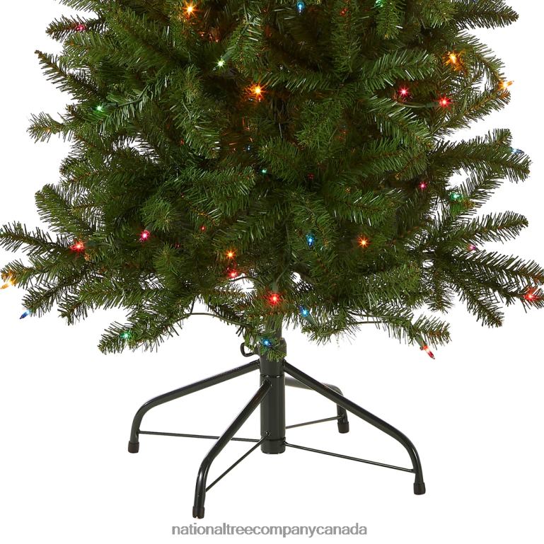National Tree Company Artificial Pre-Lit Slim Christmas Tree Green Kingswood Fir Multicolor Lights Includes Stand 65 Feet 68R0826