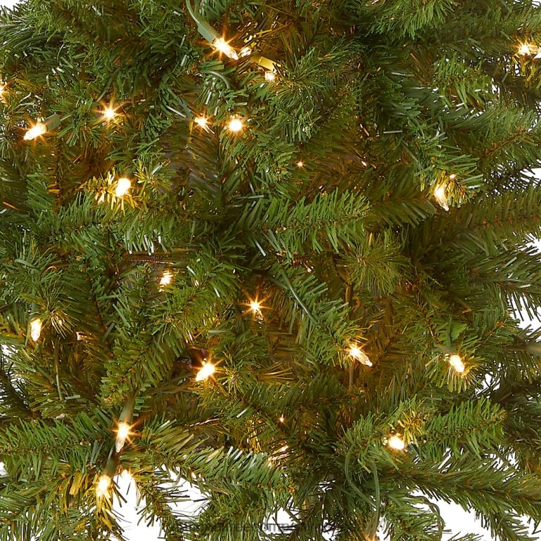 National Tree Company Artificial Pre-Lit Slim Christmas Tree Green Kingswood Fir White Lights Includes Stand 45 Feet 68R088