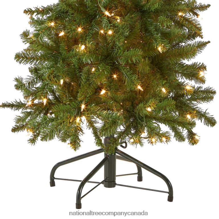 National Tree Company Artificial Pre-Lit Slim Christmas Tree Green Kingswood Fir White Lights Includes Stand 45 Feet 68R088