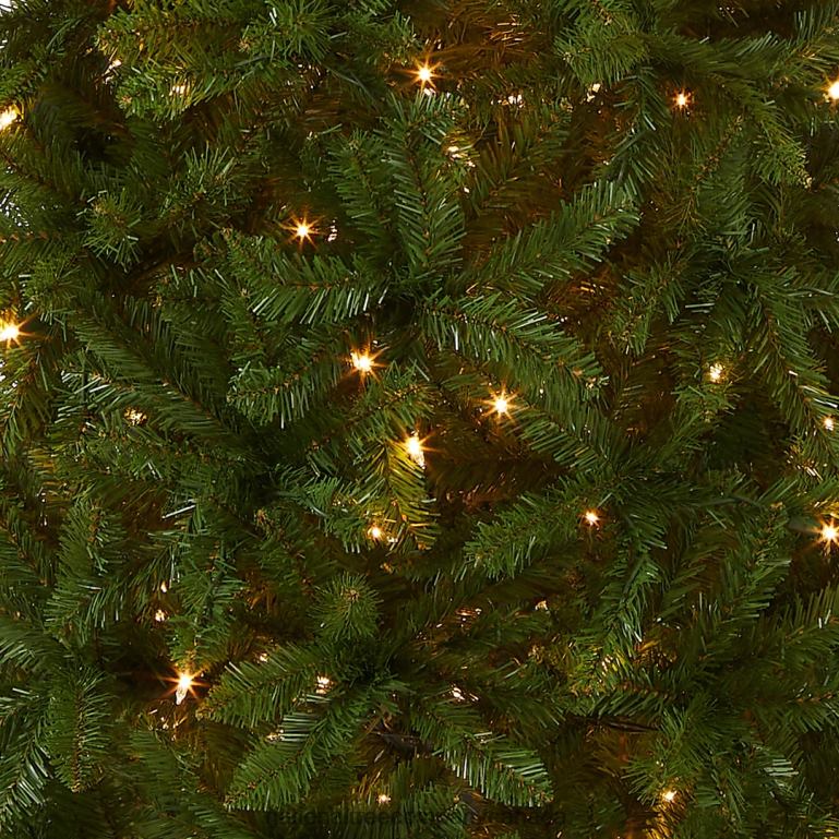 National Tree Company Artificial Pre-Lit Slim Christmas Tree Green Kingswood Fir White Lights Includes Stand 75 Feet 68R0835