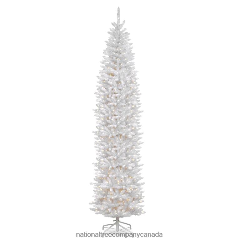 National Tree Company Artificial Pre-Lit Slim Christmas Tree White Kingswood Fir White Lights Includes Stand 12 Feet 68R08192