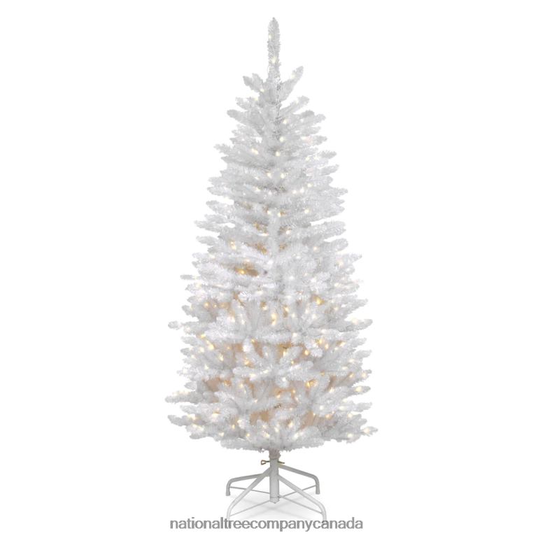 National Tree Company Artificial Pre-Lit Slim Christmas Tree White Kingswood Fir White Lights Includes Stand 45 Feet 68R08120