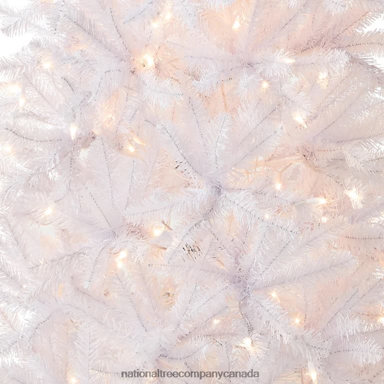 National Tree Company Artificial Pre-Lit Slim Christmas Tree White Kingswood Fir White Lights Includes Stand 7 Feet 68R08134