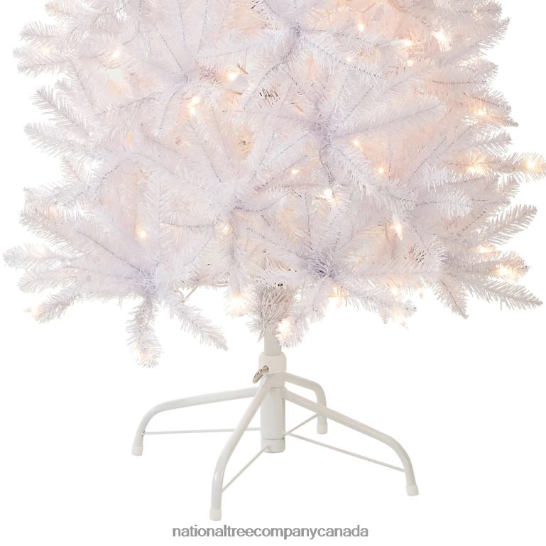 National Tree Company Artificial Pre-Lit Slim Christmas Tree White Kingswood Fir White Lights Includes Stand 7 Feet 68R08134