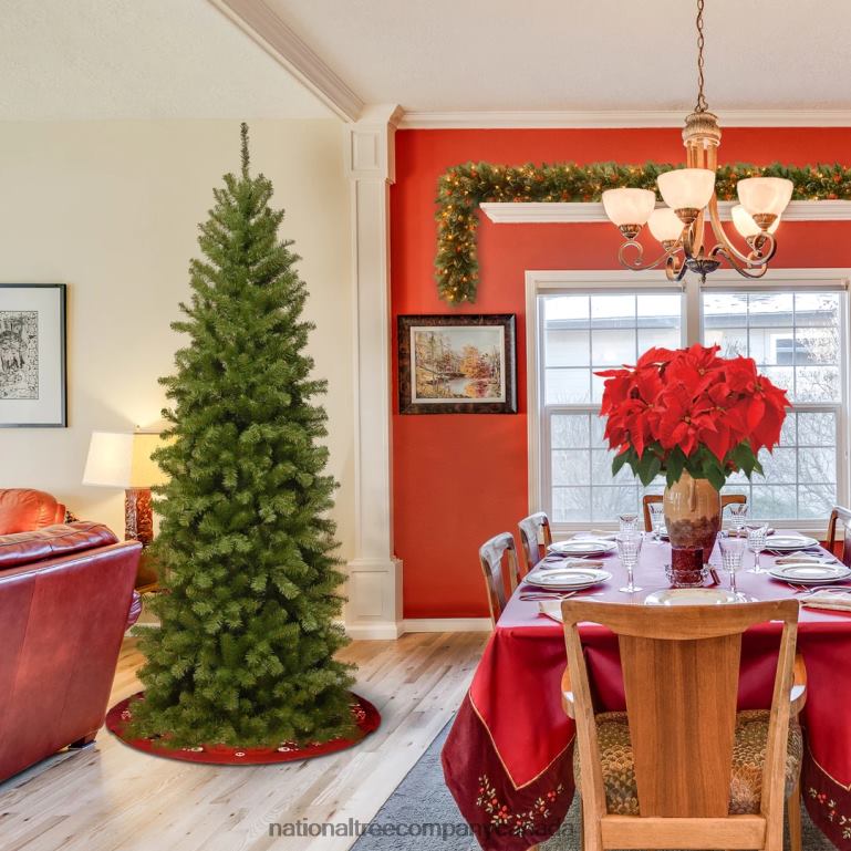 National Tree Company Artificial Slim Christmas Tree Green North Valley Spruce Includes Stand 6 Feet 68R08157