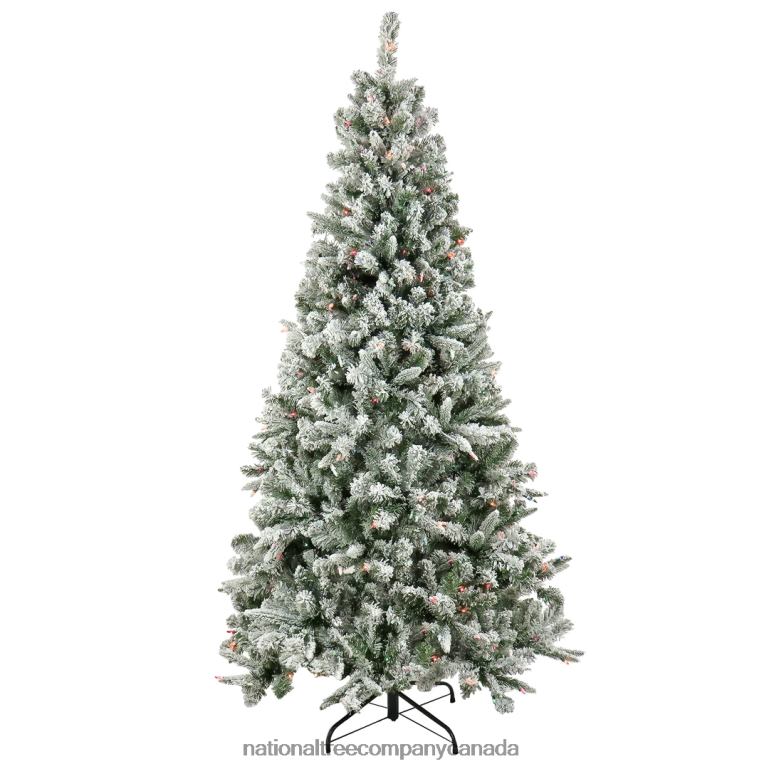 National Tree Company Artificial Snowy Mixed Pine Christmas Tree Pre-Lit with Multi Incandescent Lights Plug In 65 ft 68R08144