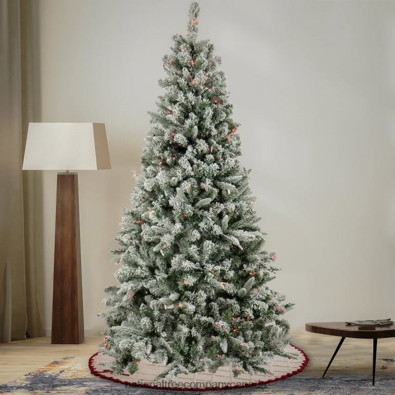 National Tree Company Artificial Snowy Mixed Pine Christmas Tree Pre-Lit with Multi Incandescent Lights Plug In 65 ft 68R08144
