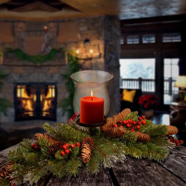 National Tree Company Crestwood Pine Candleholder Centerpieces 68R08502